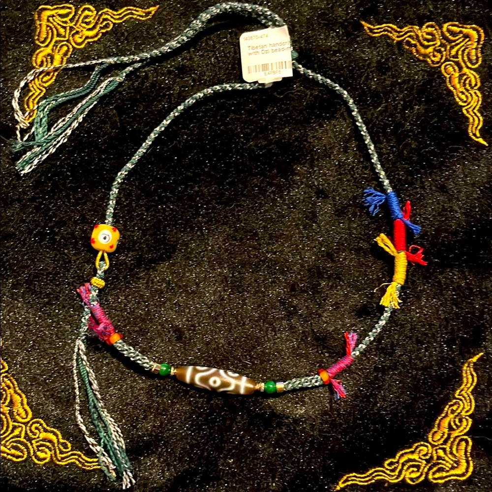 Multicolor Tibetan DZi Beaded Necklace